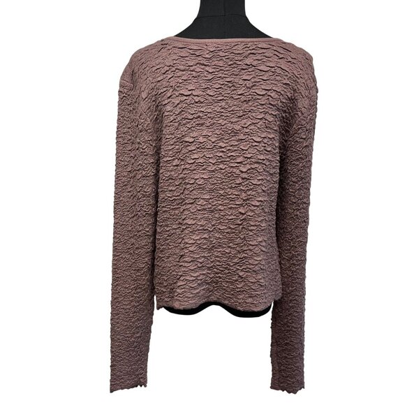 Natural Life Danielle Womens Textured Square Neck Top Sz XL Mauve Stretchy Knit - Picture 5 of 8